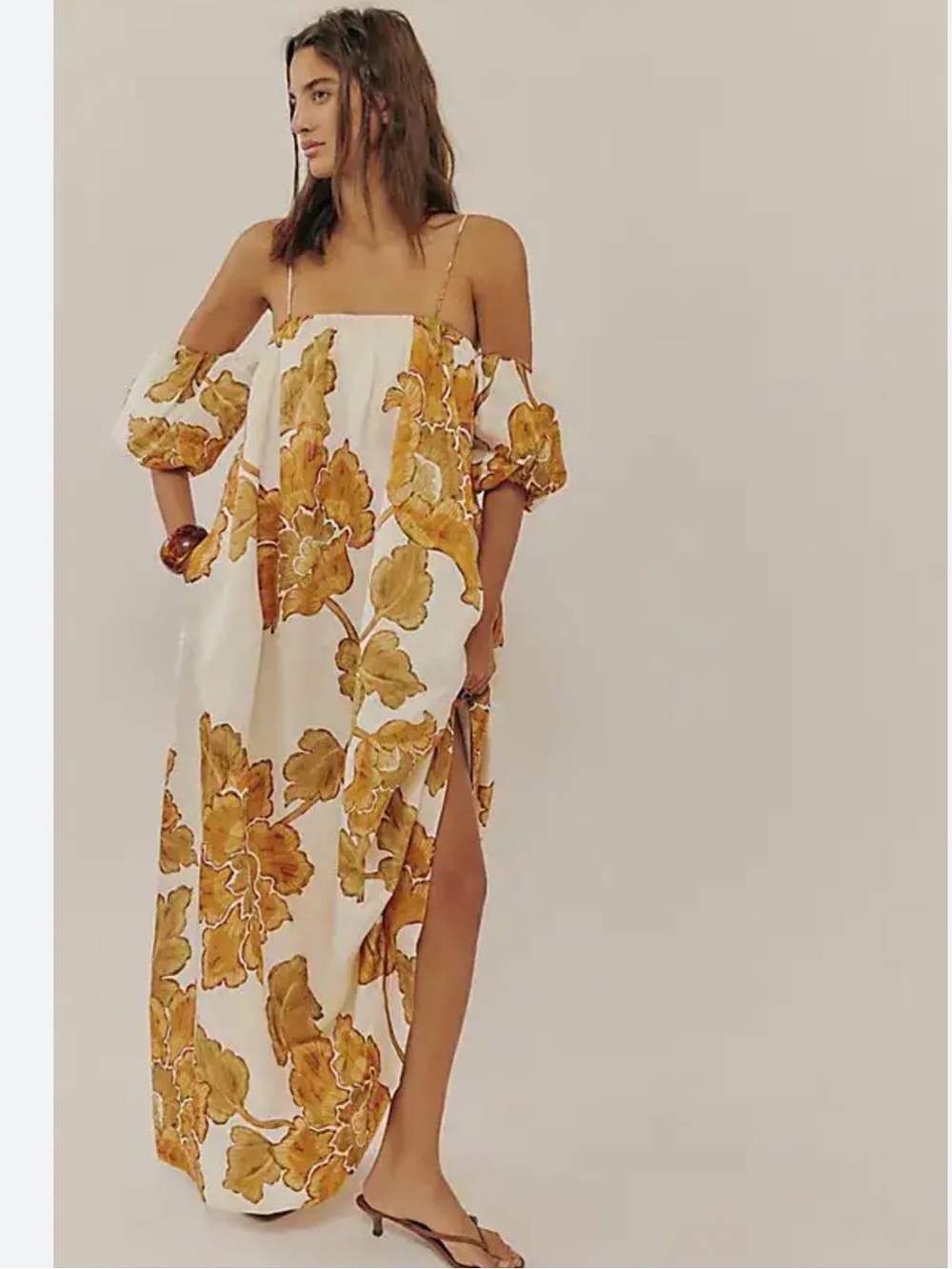 Hansen & Gratel Sunshine Bloom Off-Shoulder Maxi Dress